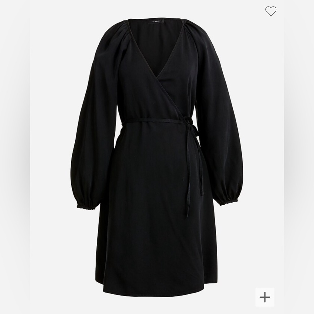 NWT J Crew Black Drapey Wrap Dress XS